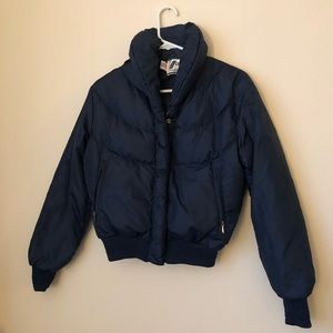 Vintage women's ski jacket navy blue xs